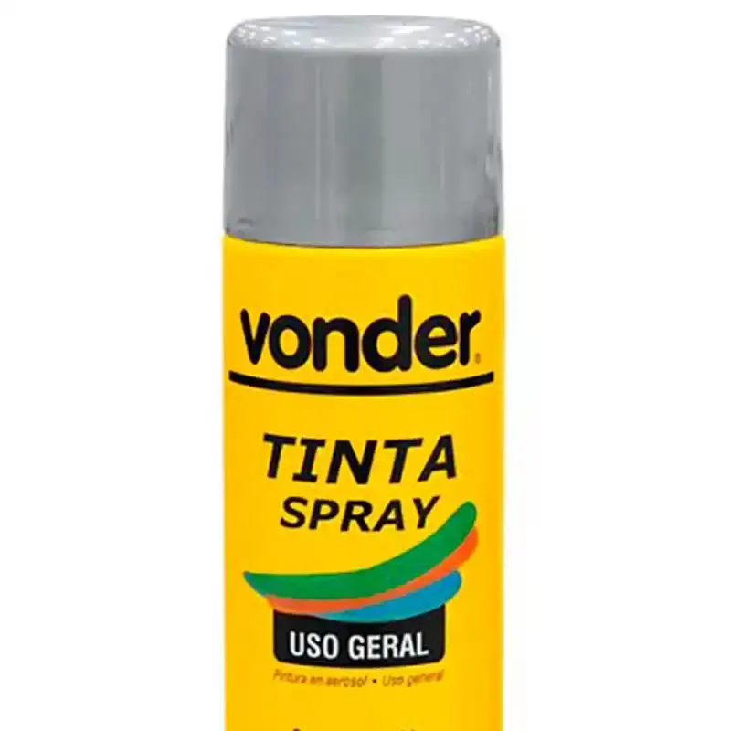 Tinta em spray 400 ML 250 GR alumínio brilhante Vonder — fotografia 2