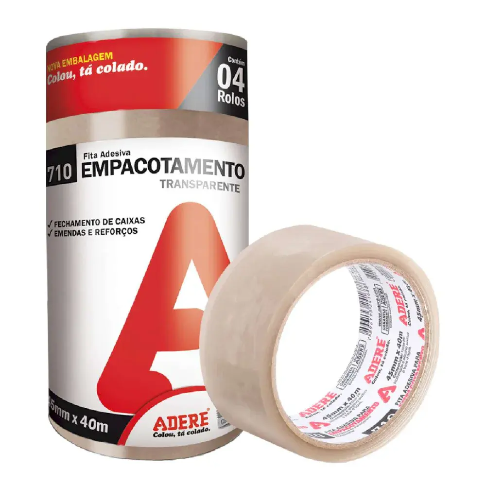 Fita para empacotamento 45MMX40M transparente Adere