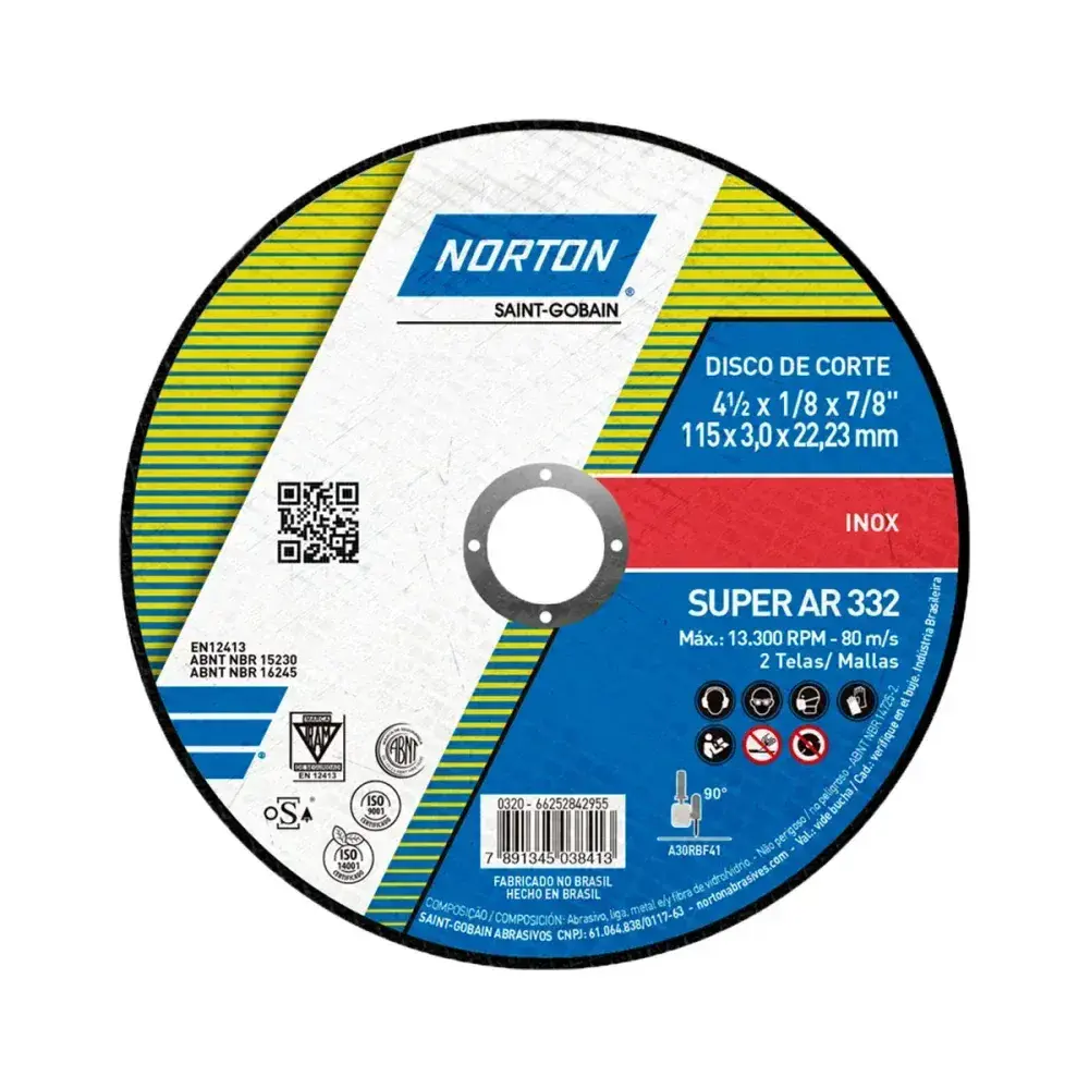 Disco de corte super inox ar 332 115X3,0MM Norton — fotografia 3