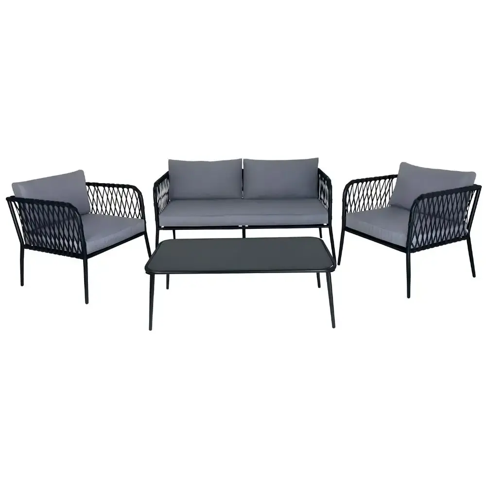 Conjunto de mesa e poltronas cinza viena Mor — fotografia de referência