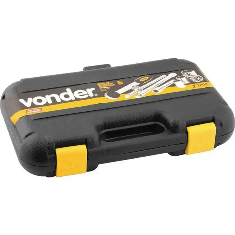 Soquete Jogo 10 à 32 MM Encaixe 1/2 POL Estriado c/ 18 Peças VONDER — fotografia 2