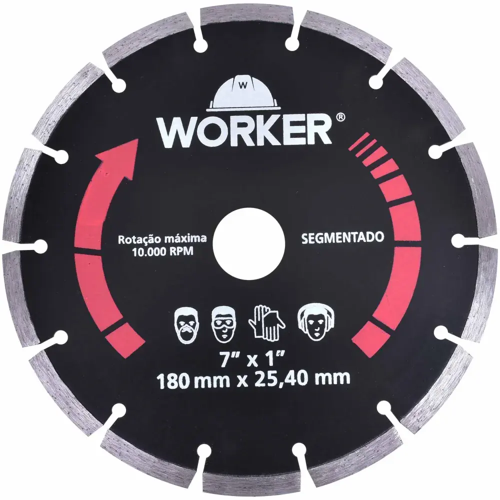 Disco diamantado segmentado 180MMX25,4MM da Worker — fotografia de referência