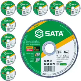 Kit 10 discos corte abrasivo de metal/inox 4.1/2 polegada x 1,0MM ST55052G Sata — fotografia 2