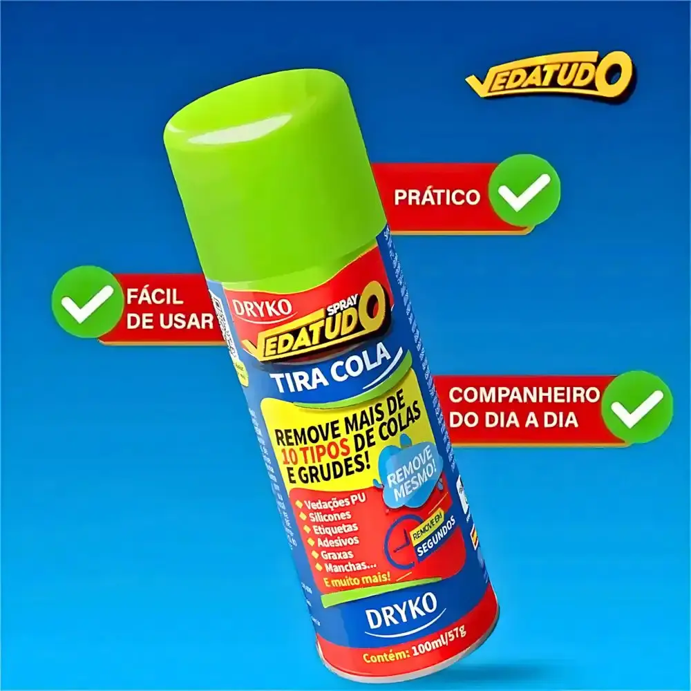 Removedor tira cola em spray 100ML vedatudo com 3 UNI Dryko — fotografia 4