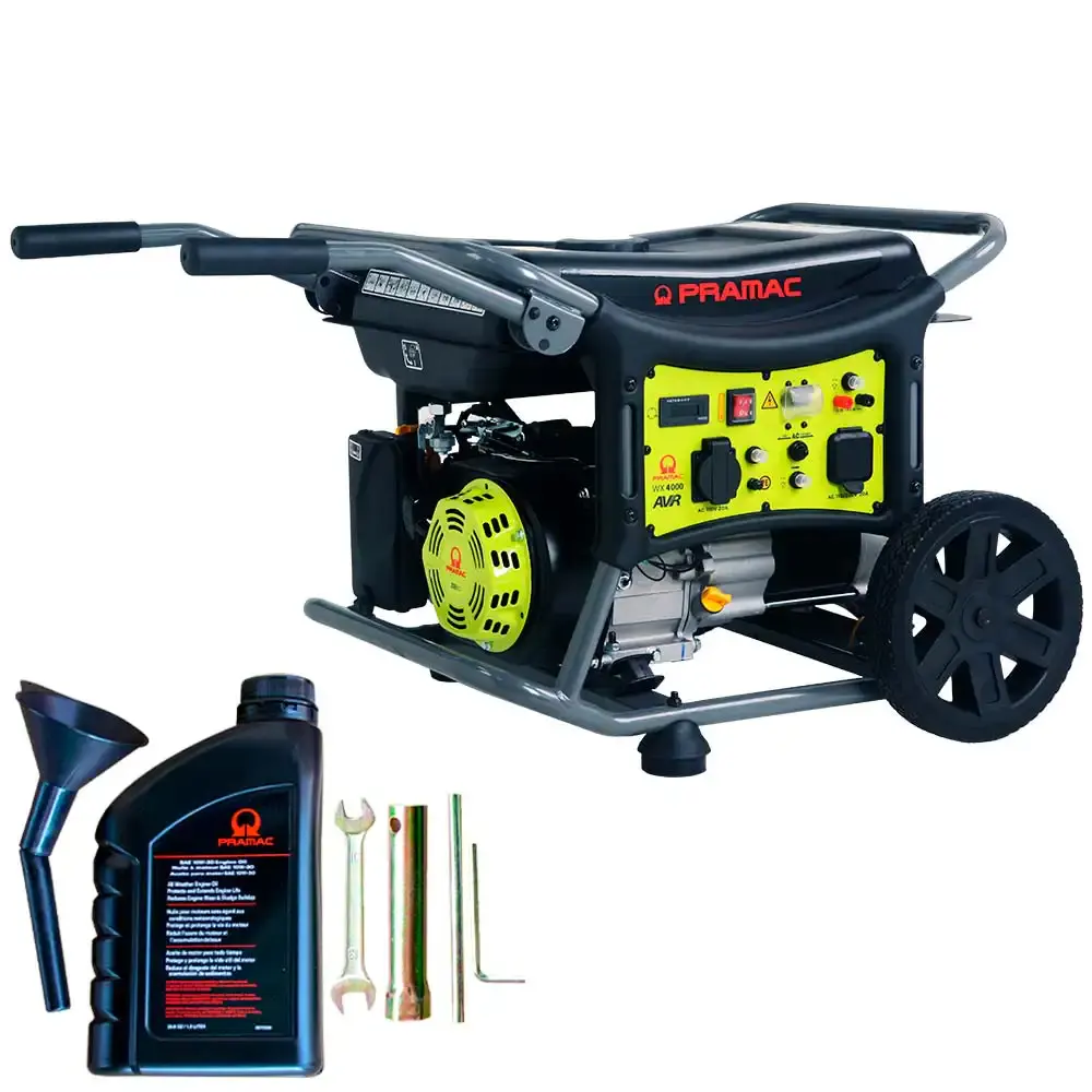 Gerador à gasolina 4KVA digital com avr 4T WX4000 mono bivolt com rodas PR322MXI003I Pramac