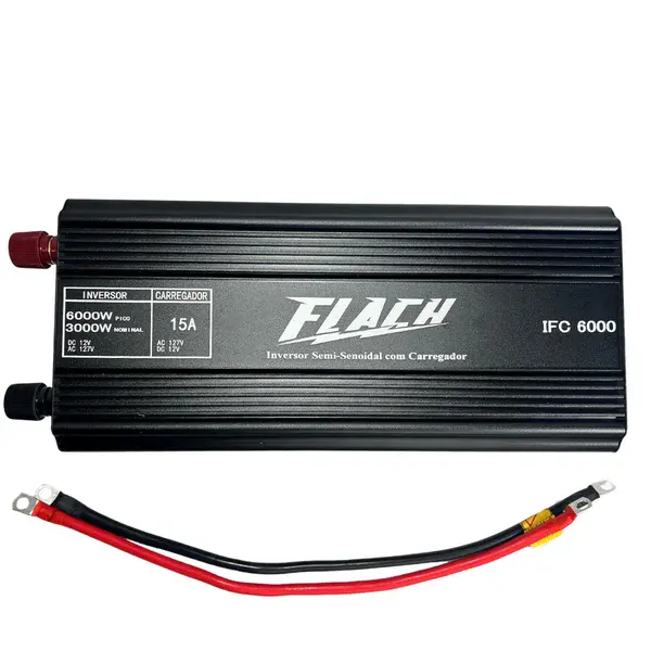 Inversor semi-senoidal com carregador 15AH IFC6000 12V/127V - Flach