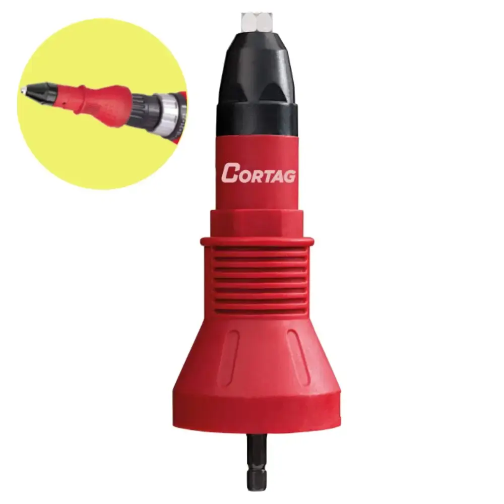 Cabeçote rebitador com adaptador para furadeira 2.4 a 4.8MM 61787 Cortag — fotografia de referência