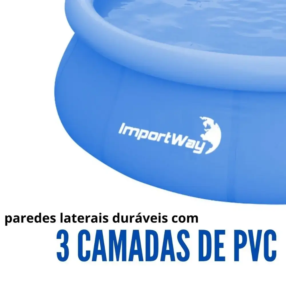 Piscina inflável com borda 1000L IWPBI1000 ImportWay — fotografia 2