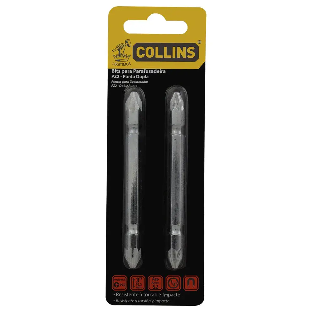 Bits para parafusadeira com ponta dupla 1/4 x 76,20MM da Collins — fotografia de referência
