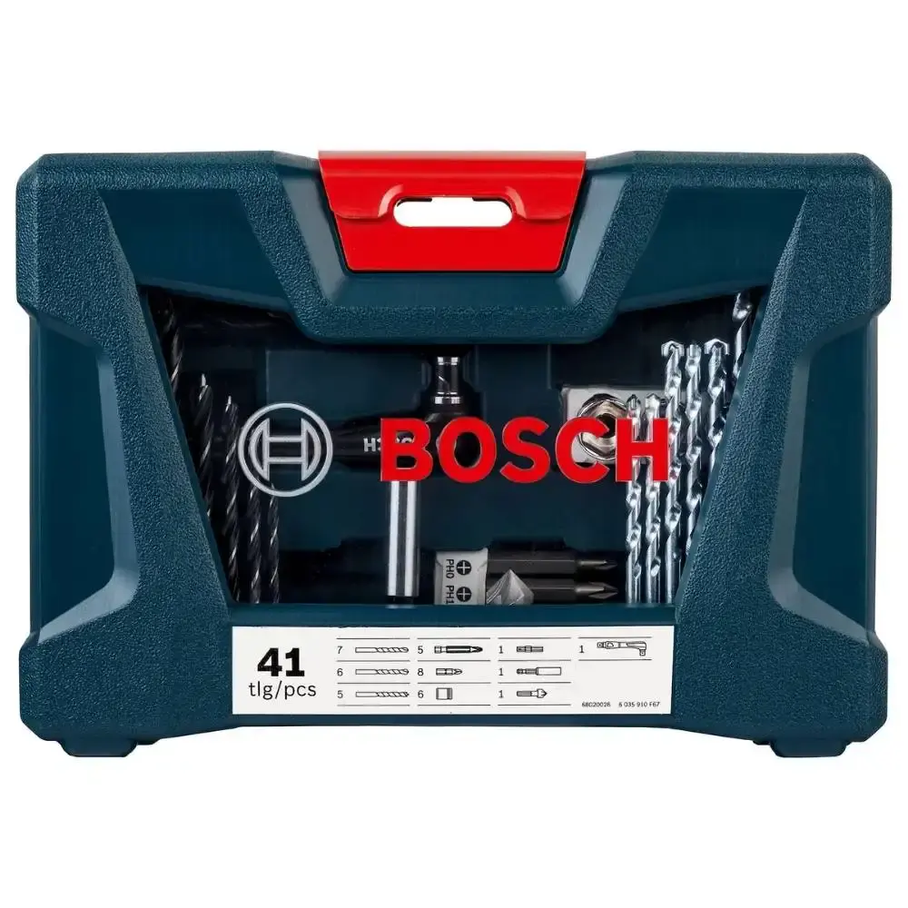Parafusadeira de impacto 65NM brushless com 2 baterias 4,0AH carregador bivolt e estojo 41 peças Bosch — fotografia 4