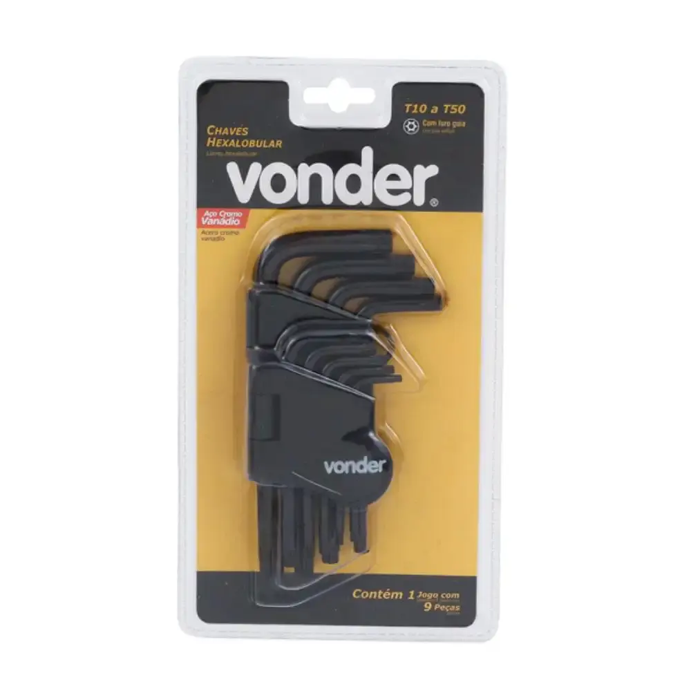 Jogo de chaves torx T10 a T50 9 peças Vonder — fotografia 5