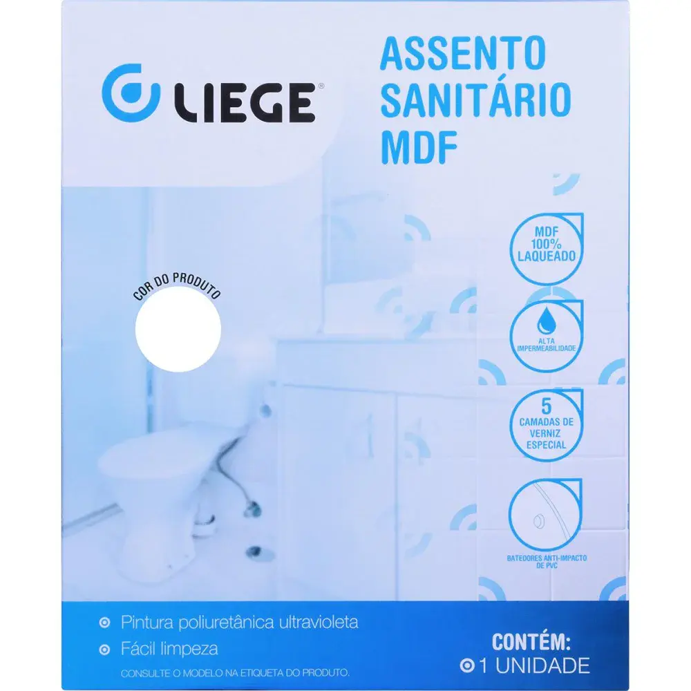 Assento sanitário em mdf laqueado sabatini branco Liege — fotografia 4