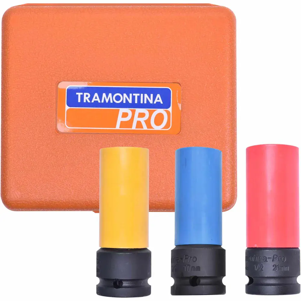 Jogo de soquetes de impacto 1/2 3 peç Tramontina — fotografia de referência