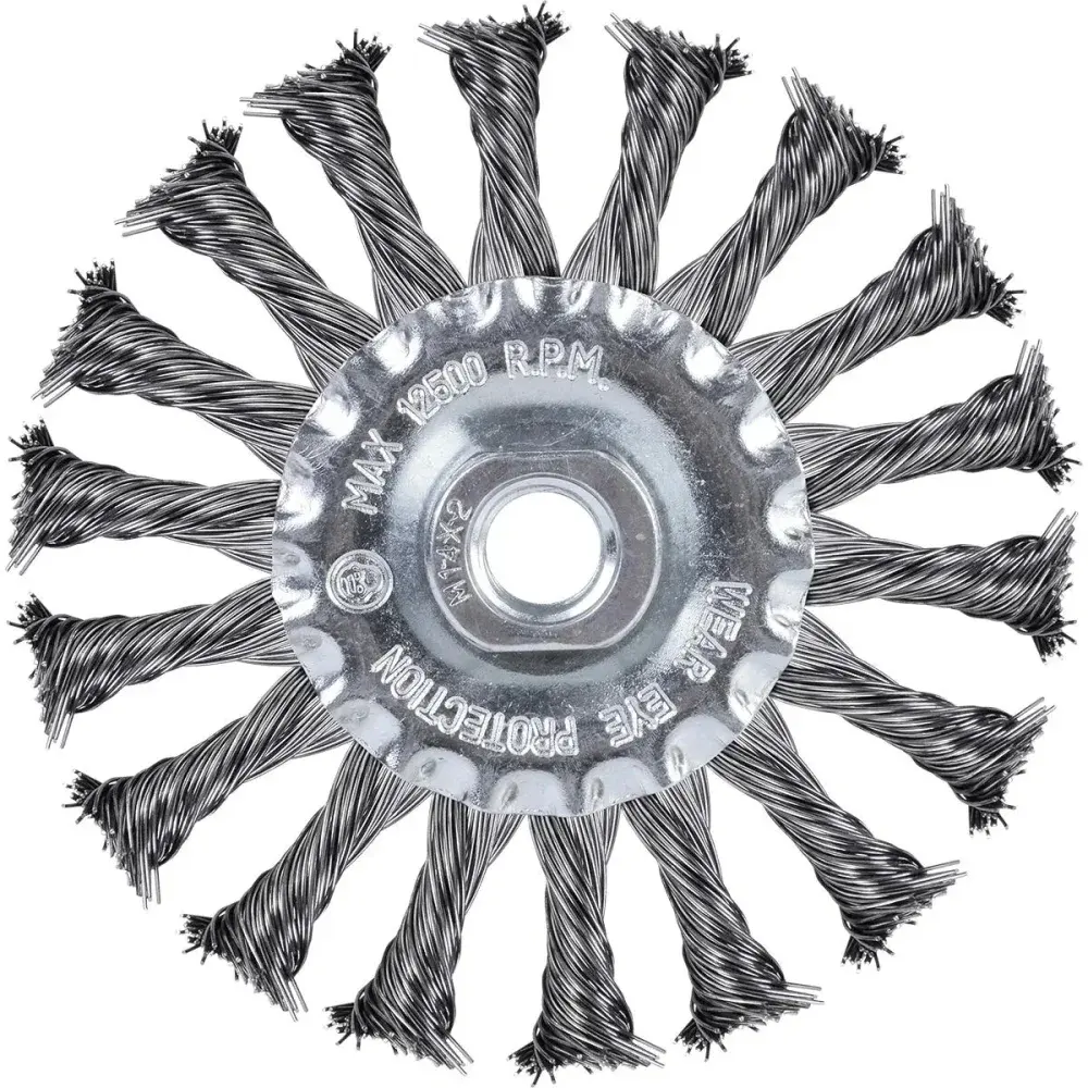Escova circular aço trançado rosca 4.1/2 M14 Worker