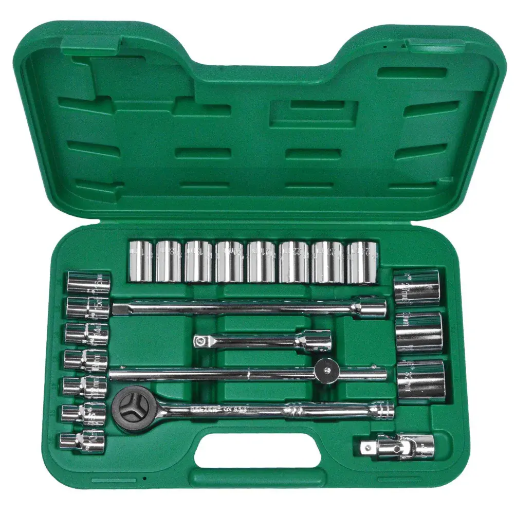 Jogo soquete sextavado enc 1/2 10 a 34MM 23PÇS belzer Belzer/sata