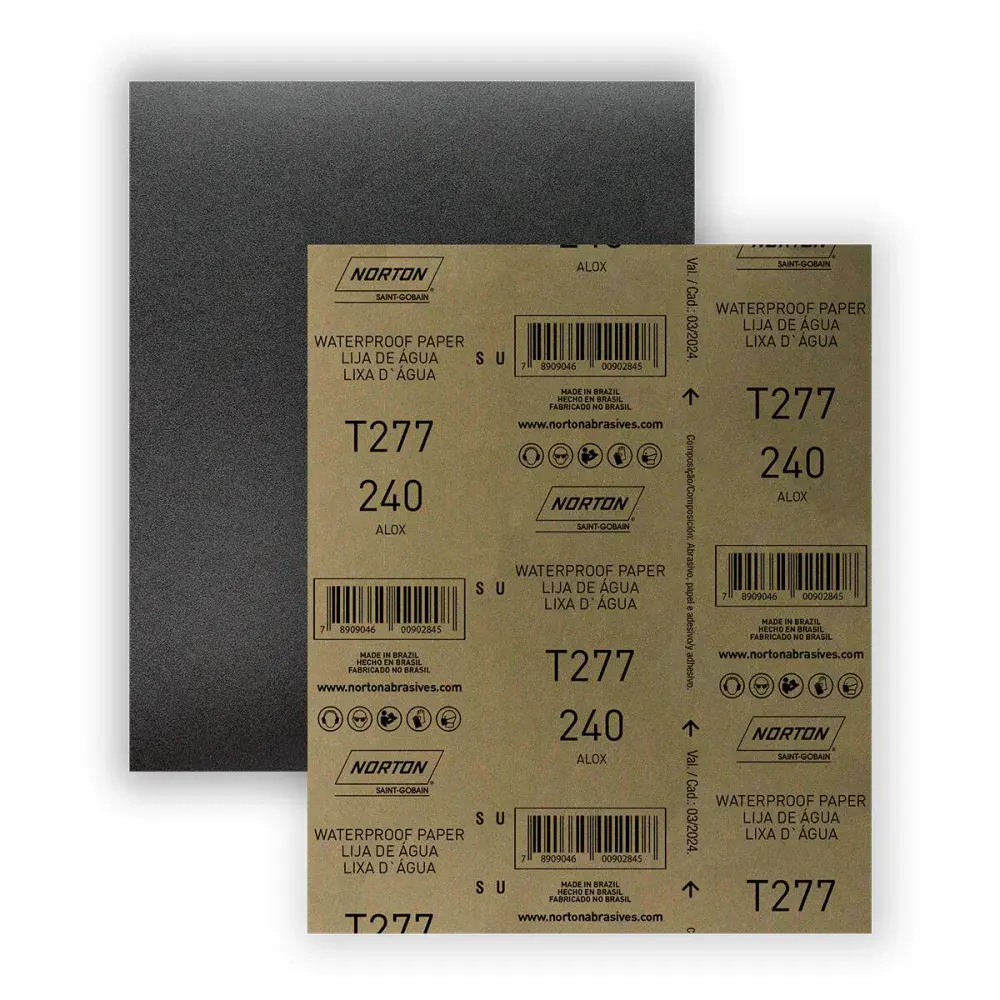 Folha de lixa de água T277 G240 230 x 280MM Norton — fotografia 3