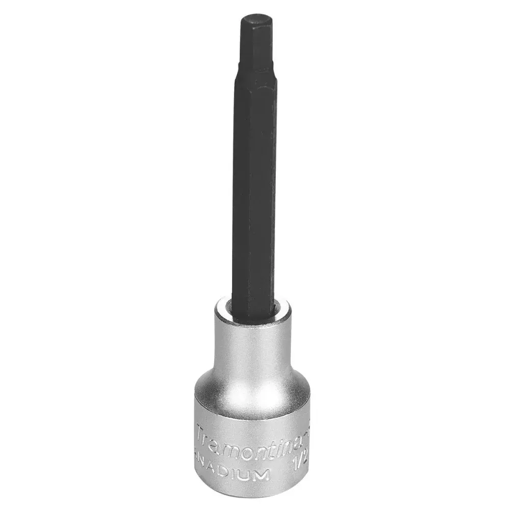 Soquete longo em aço cromo vanádio ponta hexagonal 6 mm - encaixe 1/2 Tramontina 44863106 — fotografia de referência