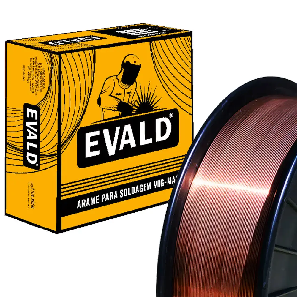 Arame para solda mig 1.2 MM rolo plástico 15 KG ER70S-6 Evald — fotografia 2