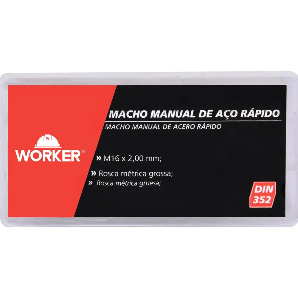 Jogo de macho manual DIN352 M16X2MM 3 peç Worker — fotografia 6