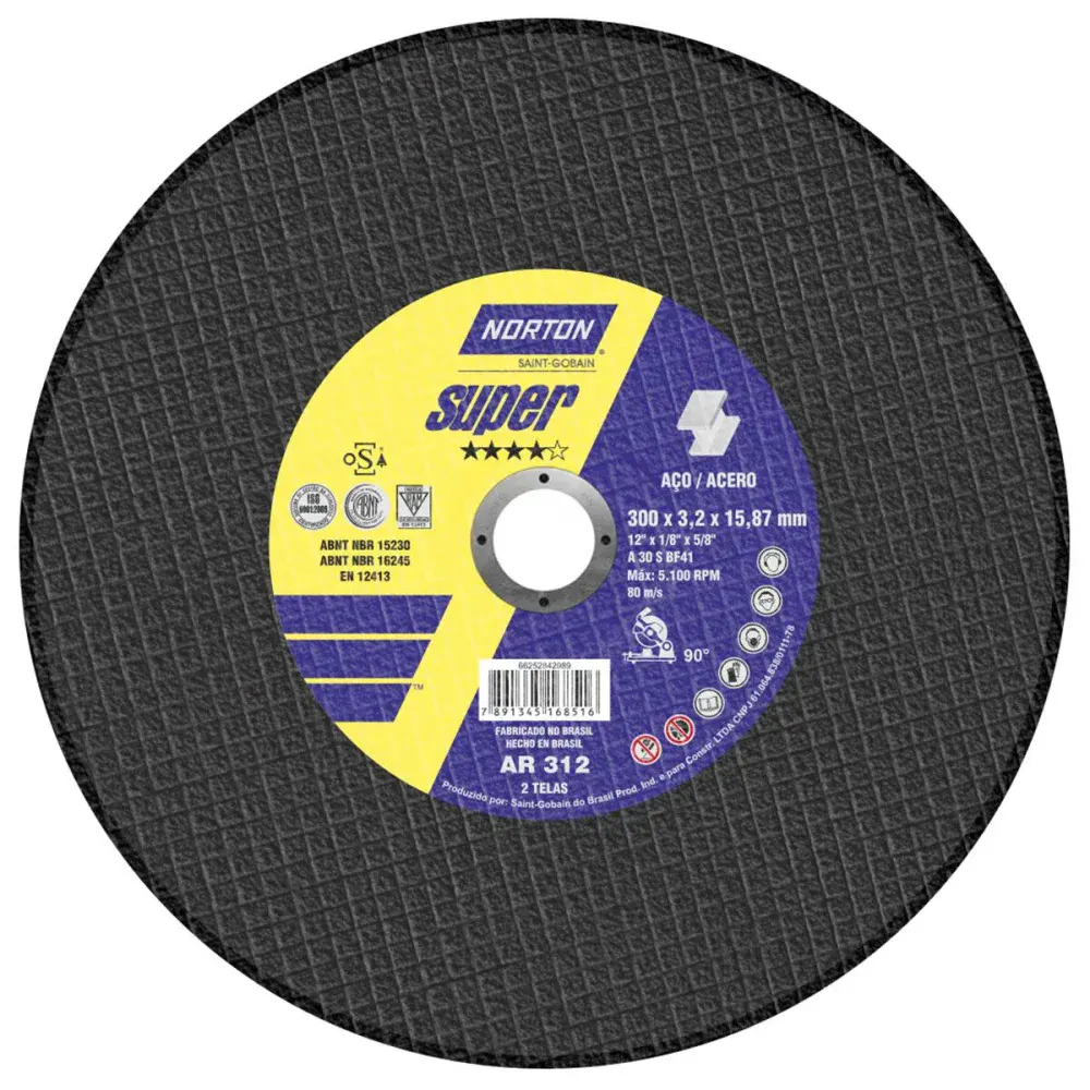 Disco de corte super aços ar 312 300X3.2MM Norton — fotografia de referência