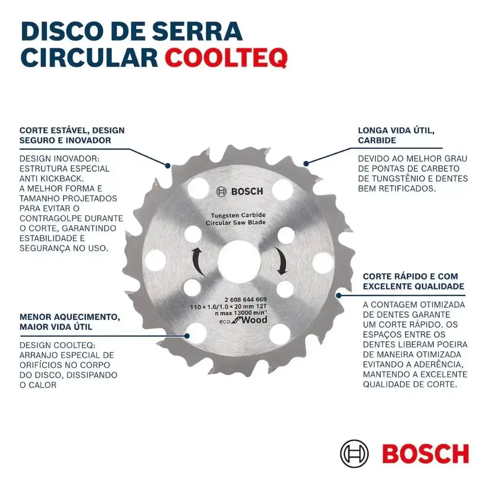 Disco de Serra Eco for Wood CoolTeq 184 x 25,4mm 16 Dentes BOSCH — fotografia 5