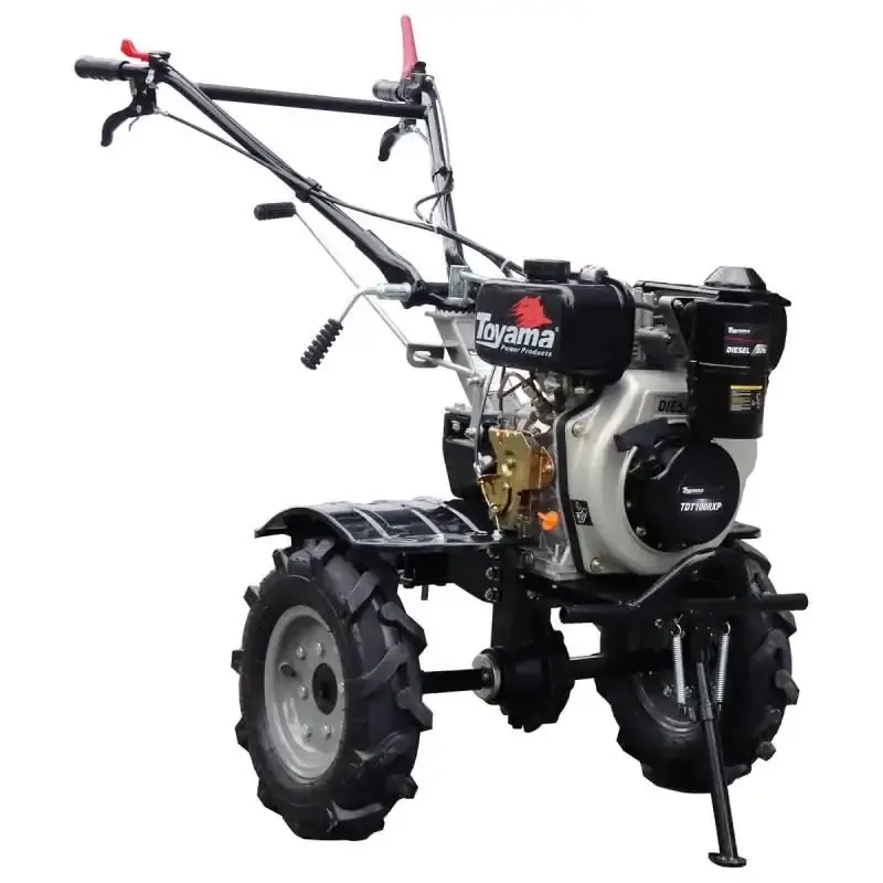 Motocultivador diesel 5,0 HP 4T 247 CC rodas e enxadas TDT100R-XP 704-010 Toyama — fotografia 5