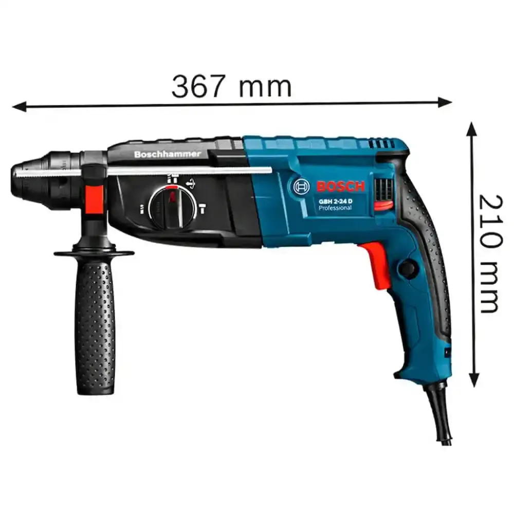 Martelete perfurador rompedor sds-plus 820W 2,7KG com maleta GBH 2-24D Bosch 220 V — fotografia 4
