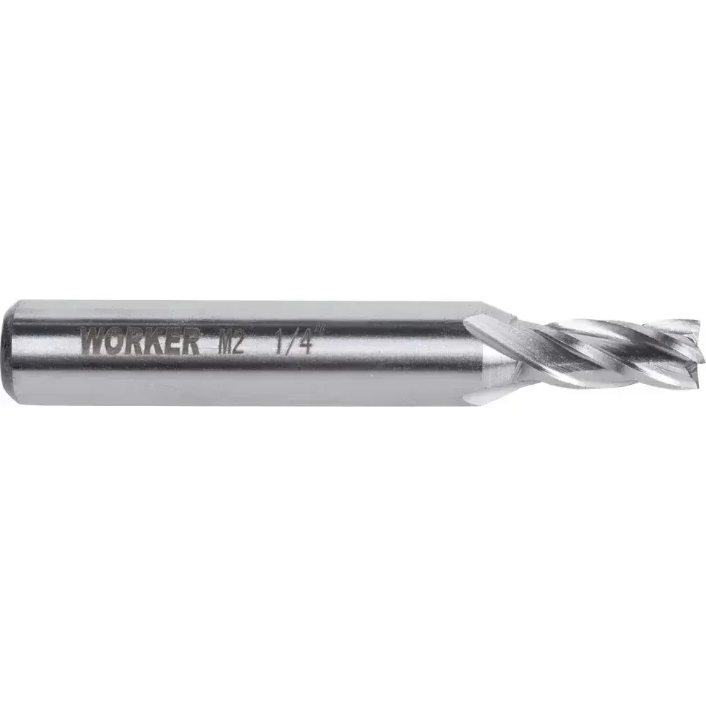 Fresa de topo reto aço rápido 1/4” haste 3/8” Worker — fotografia 7