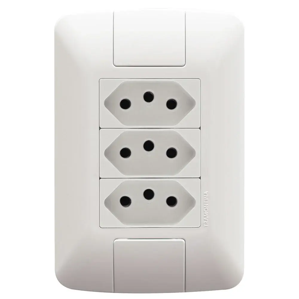 Conjunto de 3 tomadas 2P+T aria 20A branco 250V Tramontina
