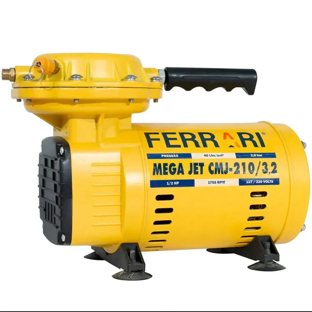 Compressor de ar direto bivolt 3,2 pés 40PSI CMJ210 Ferrari — fotografia 9