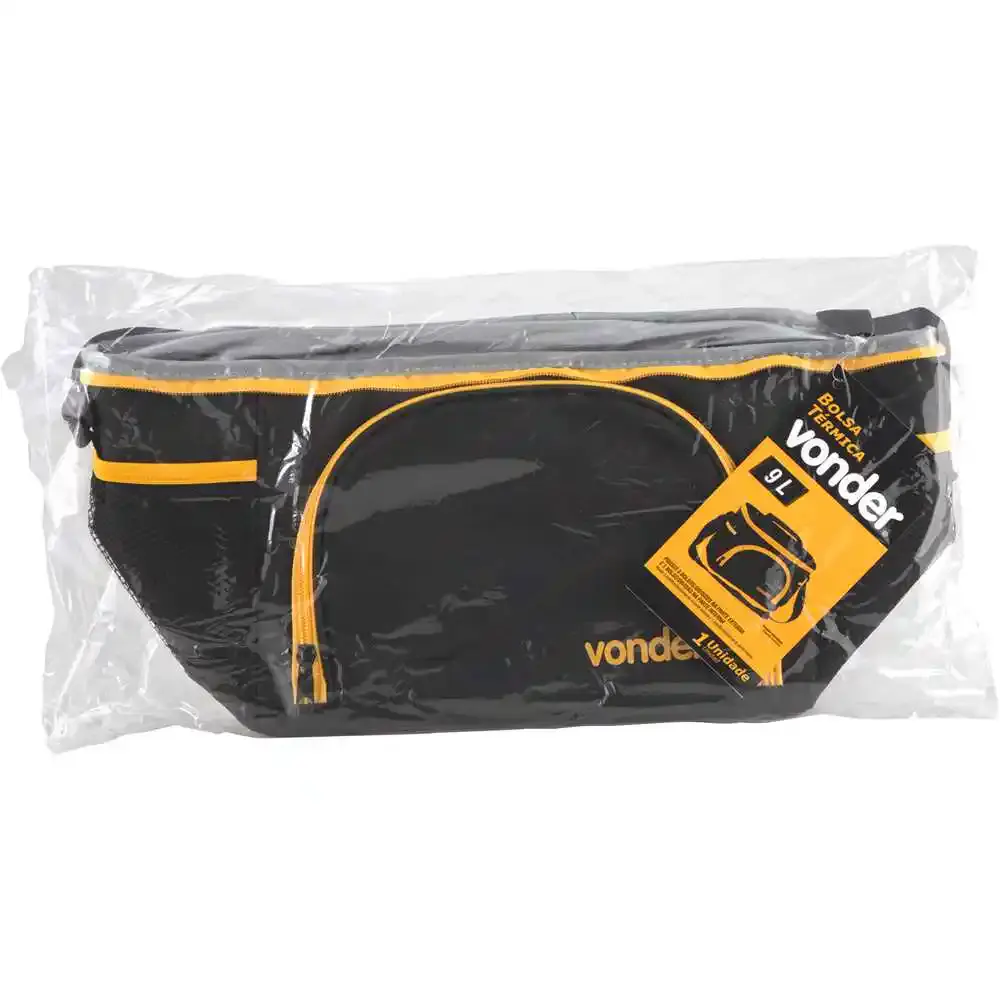 Bolsa Térmica 9 litros Preta e Amarela VONDER — fotografia 3