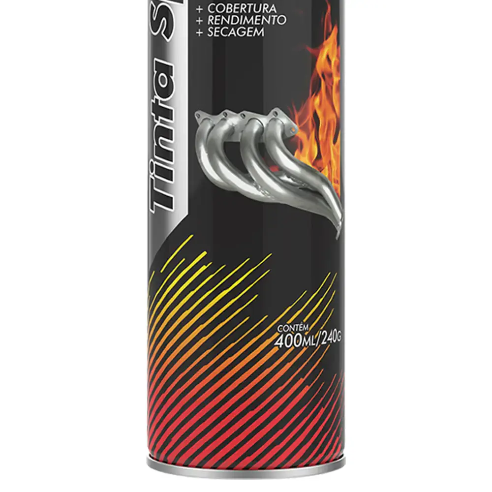 Tinta spray alta temperatura preto fosco 400ML AE01000100 Mundial prime — fotografia 5