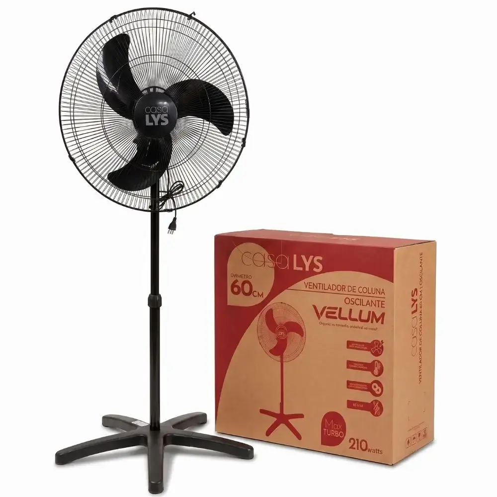 Ventilador de coluna oscilante vellum 60 CM 210W bivolt com chave seletora casa LYS