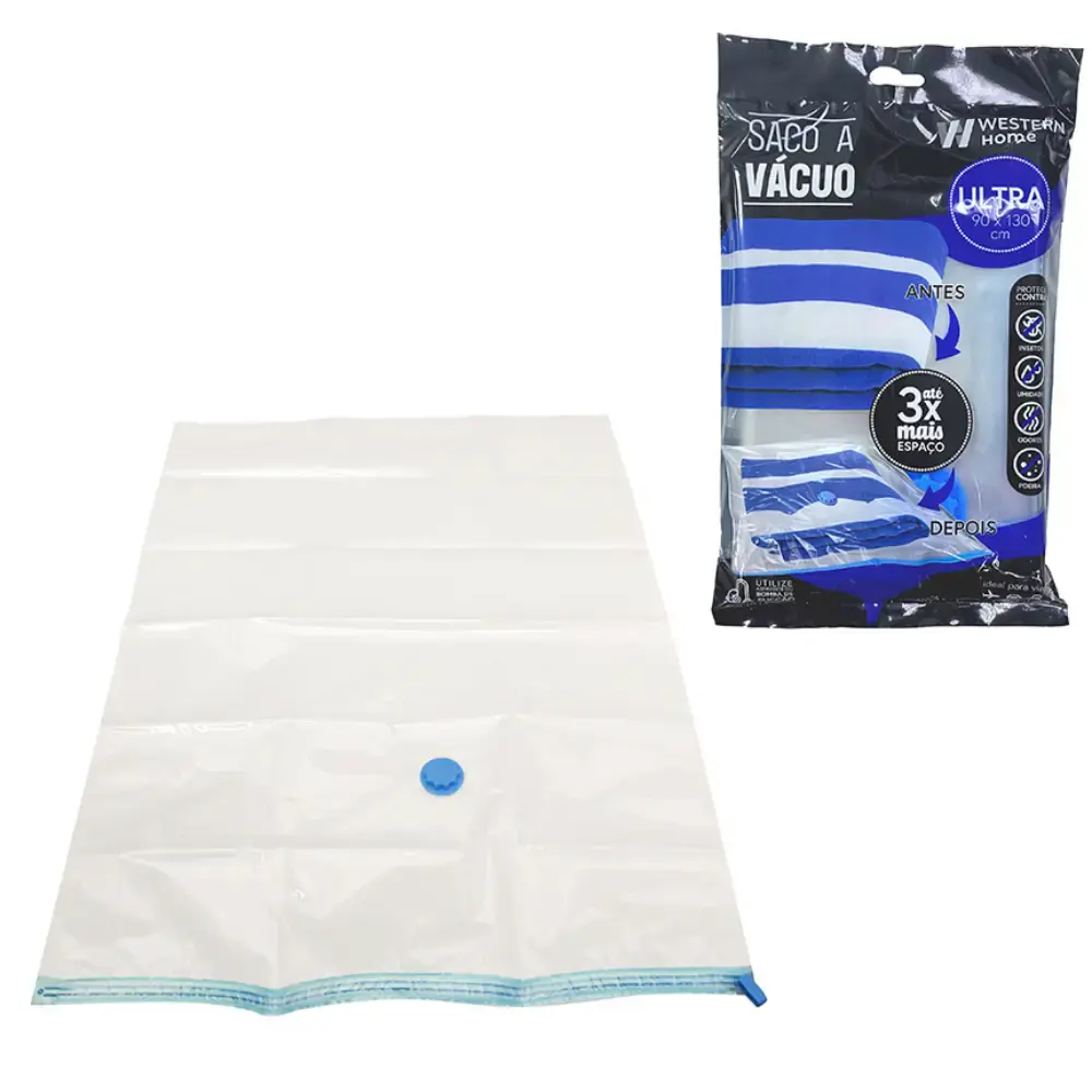 Saco a Vácuo para Organizar Roupas 90 x 130 cm SV-07 WESTERN