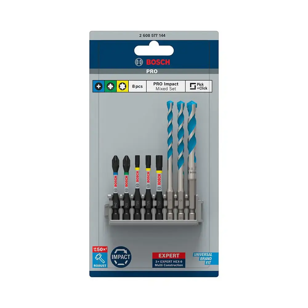 Kit bits e brocas impact set multiconstruction com 8 peças Bosch — fotografia 2