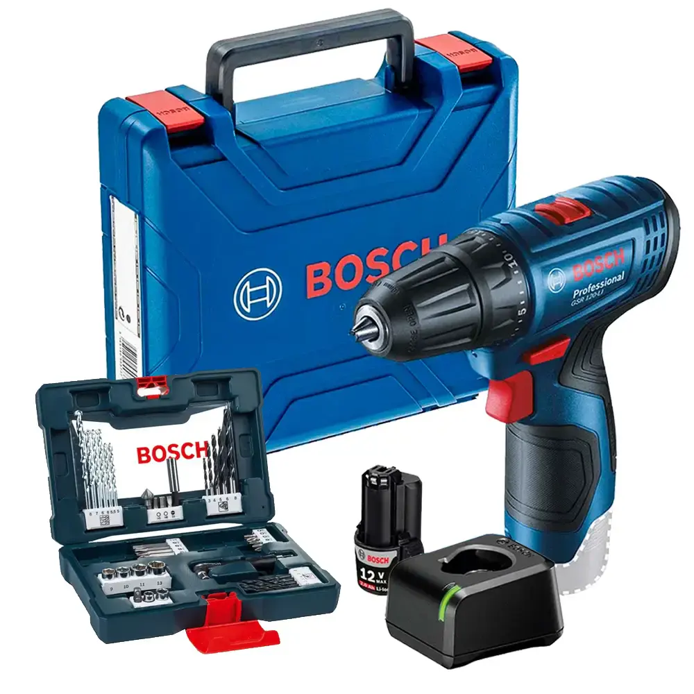 Parafusadeira 12V GSR 120-LI com estojo de brocas 41 peças Bosch