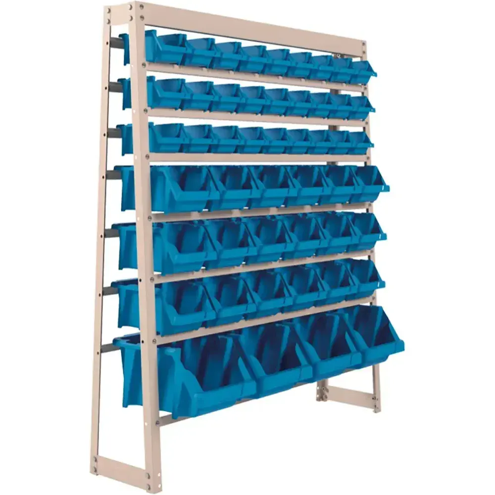 Estante metálica com 49 gavetas mistas azul Worker — fotografia 6