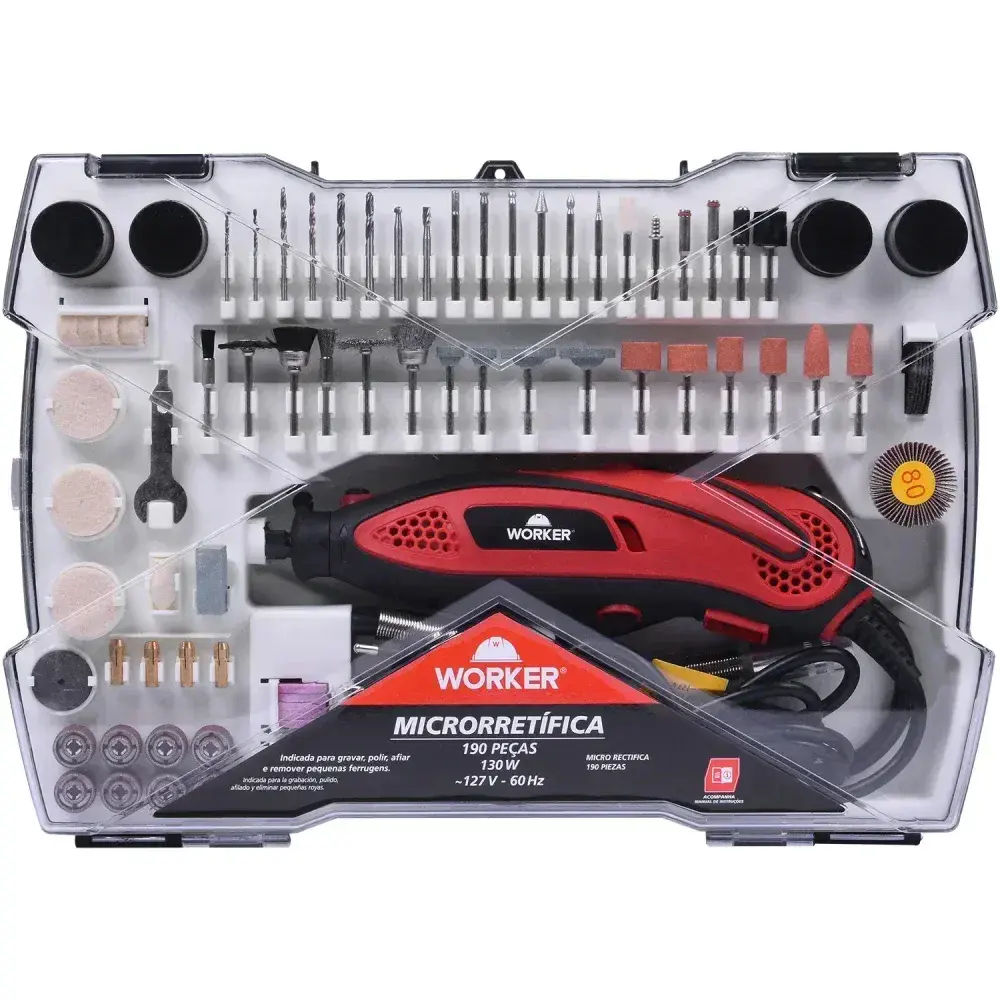 Microrretífica 130W 190 peç 220V Worker — fotografia de referência