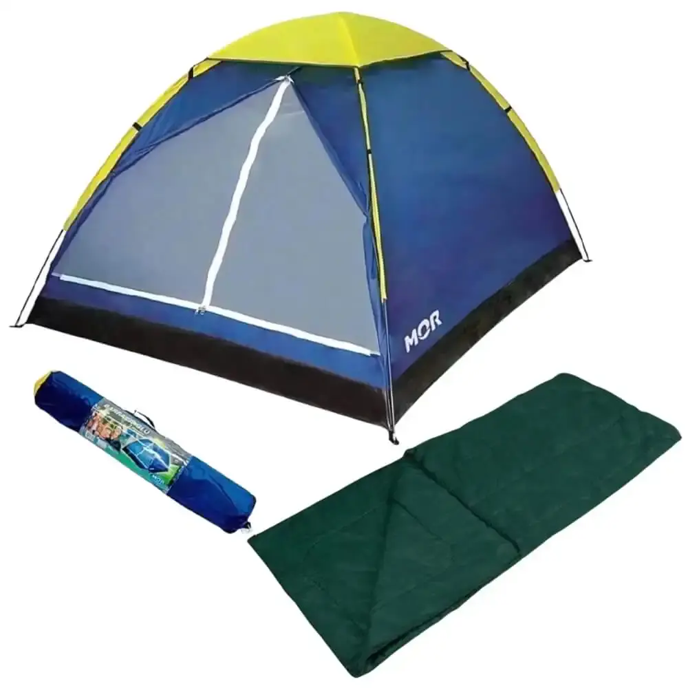 Barraca para Camping até 4 Pessoas com Saco de Dormir MOR — fotografia de referência
