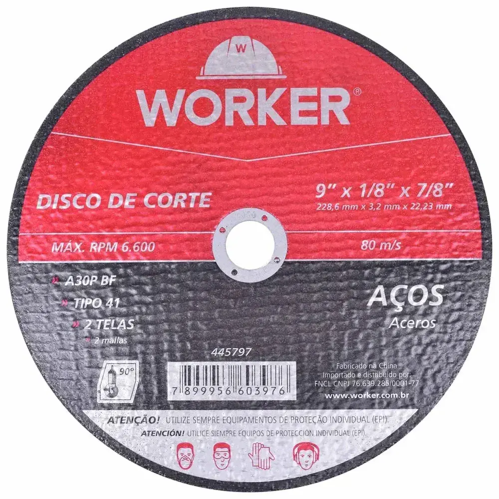 Disco de corte para aço 9 x 228,6MM Worker — fotografia 5