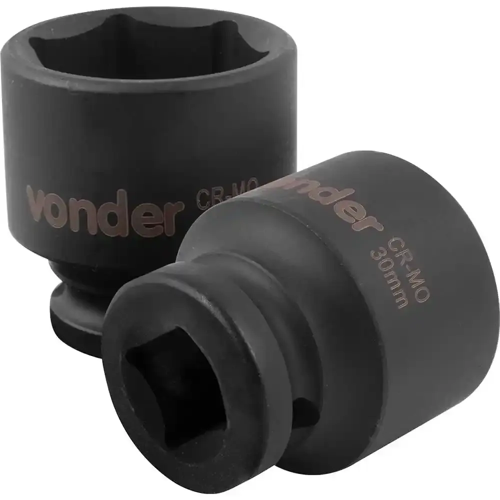 Soquete Sextavado de Impacto Encaixe 1/2 polegada 30Mm Cromado VONDER — fotografia de referência