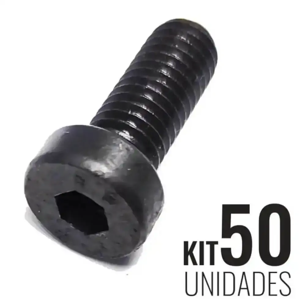 Parafuso Allen 8 x 25 MM Cabeça Baixa Sextavado Interno Kit 50 Peças PABB5080251A TELLEP — fotografia 2
