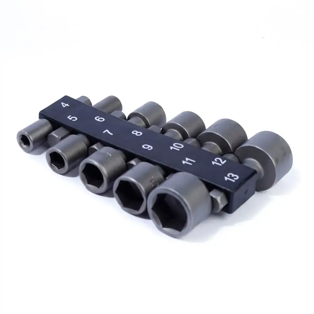 Jogo de soquetes canhão kit com 10 bits de 4 a 13 MM Evald — fotografia 2