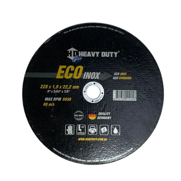 Disco de corte eco inox 228X1,9X22,2MM - heavy duty