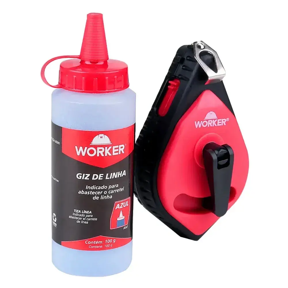 Giz de linha 30M azul para marcação Worker — fotografia 10