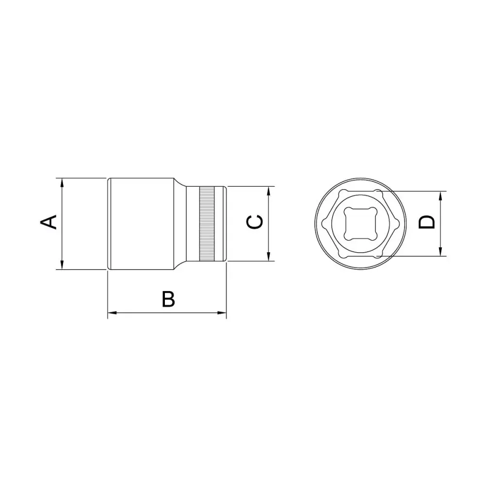 Soquete sextavado em aço cromo vanádio 12 mm - encaixe 1/2" tramontina 43603112 Importado — fotografia 3