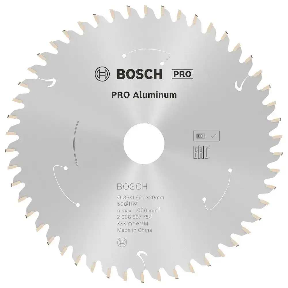 Disco de Corte PRO Alumínio 136 x 20 MM 50 Dentes BOSCH — fotografia de referência