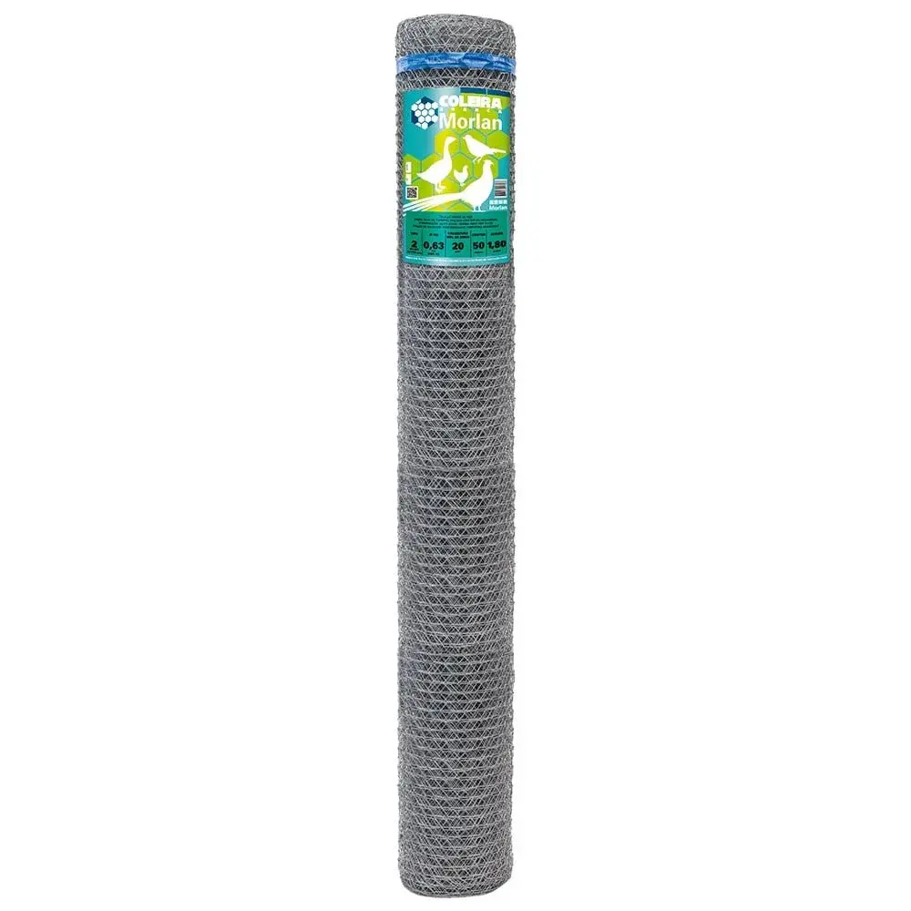 Tela galinheiro galvanizada T2 fio 23 (0,63MM) 1,80X50M - Morlan