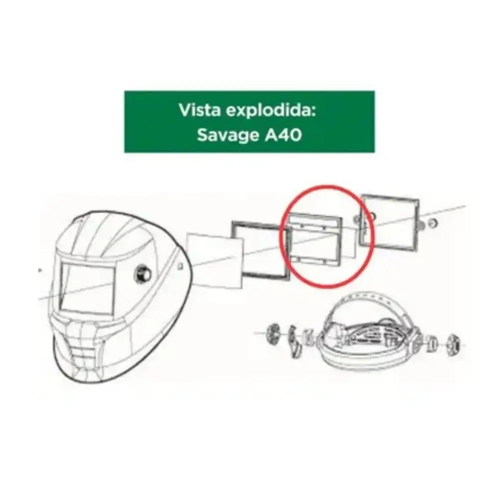 Lente de proteção interna para máscara savage A40 0742210 Esab — fotografia 3