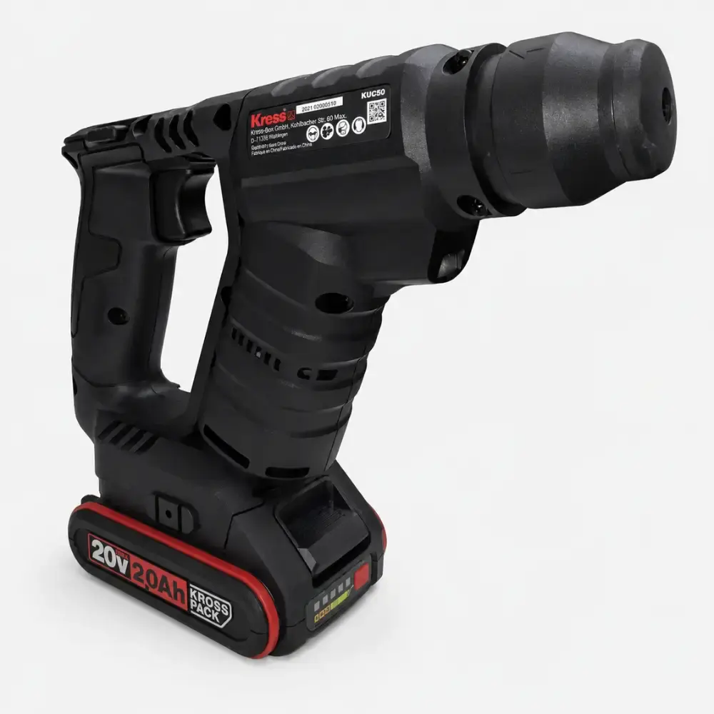 Martelete plus brushless tile pulse 20V 1,7J com 2 baterias carregador e maleta Kress — fotografia 6